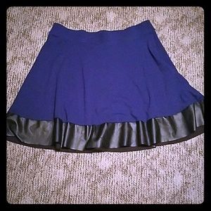 Torrid size 2 navy and leather skater skirt